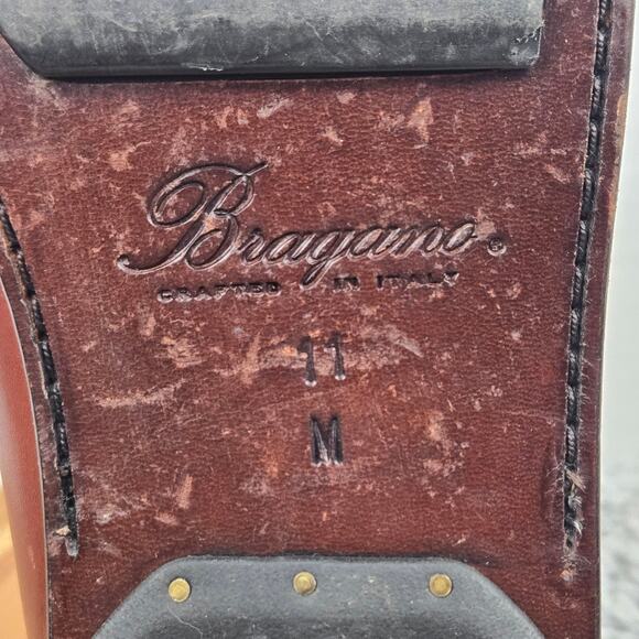 Bragano Mens 11M Italy Brown Leather Business Casual Daily Driving Penny Loafer - Picture 11 of 13